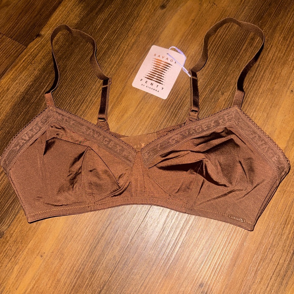 NWT savage x fenty microfiber logo trim bralette